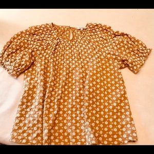 Madewell Daisy Embroidered puff sleeve top
